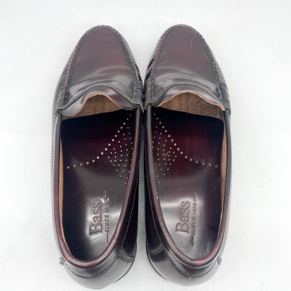 GH Bass Walton Mens 13M Burgundy Leather Penny Loafers Dress Shoes SlipOn Preppy
